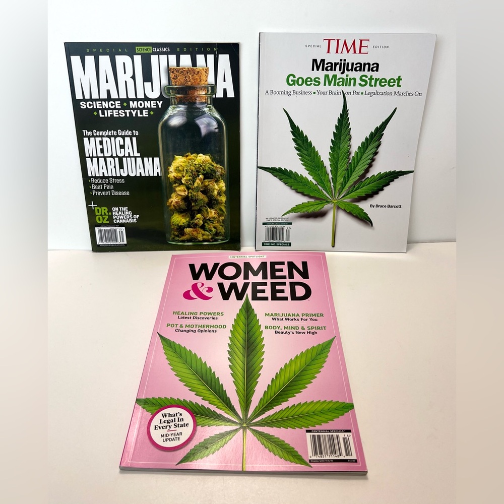3 Magazines about Marijuana Weed - Time Magazine from 2018